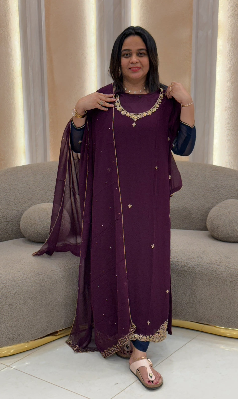 PARTY WEAR TOP, BOTTOM AND DUPATTA - NUWA-022