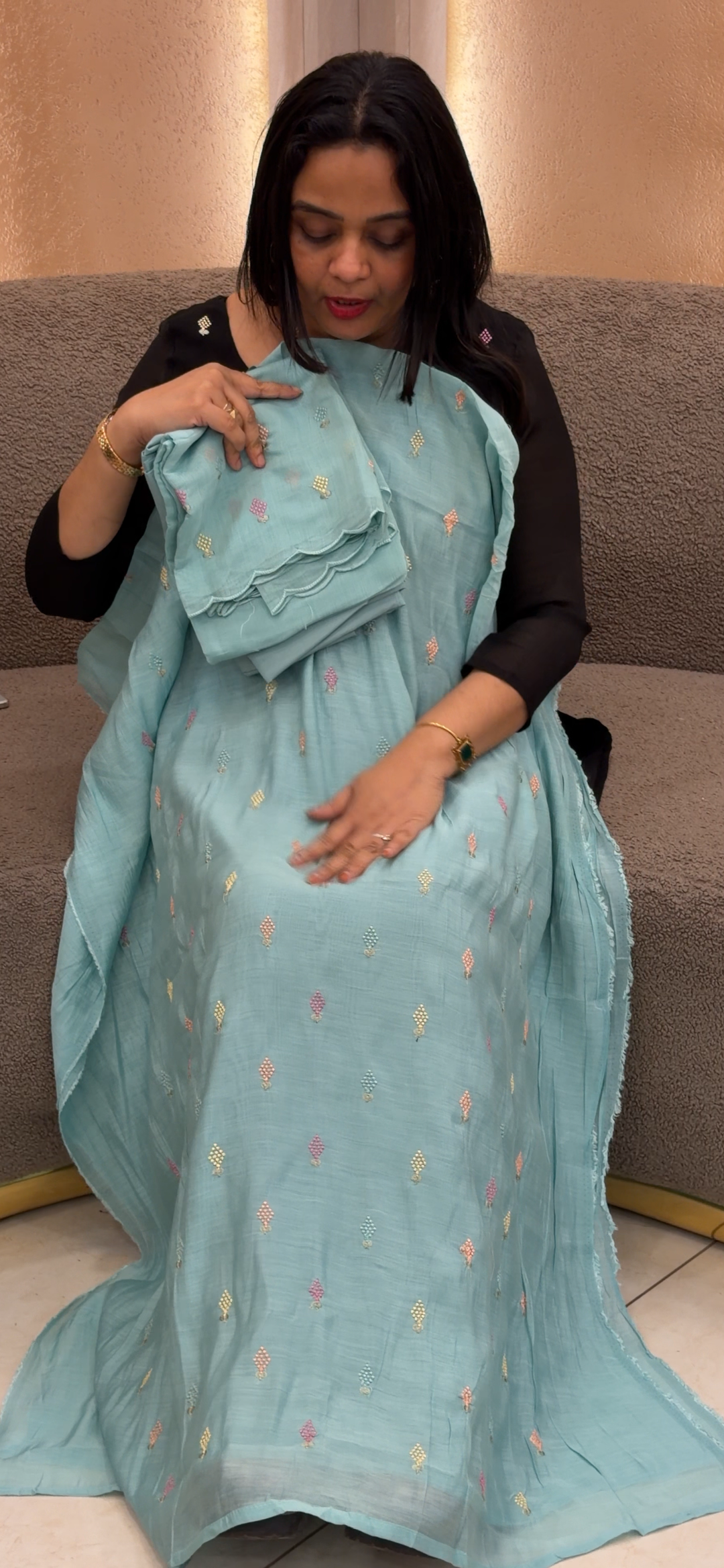 MUL  CHANDERI UNSTITCHED SALWAR SUITS - NUWA - 1482