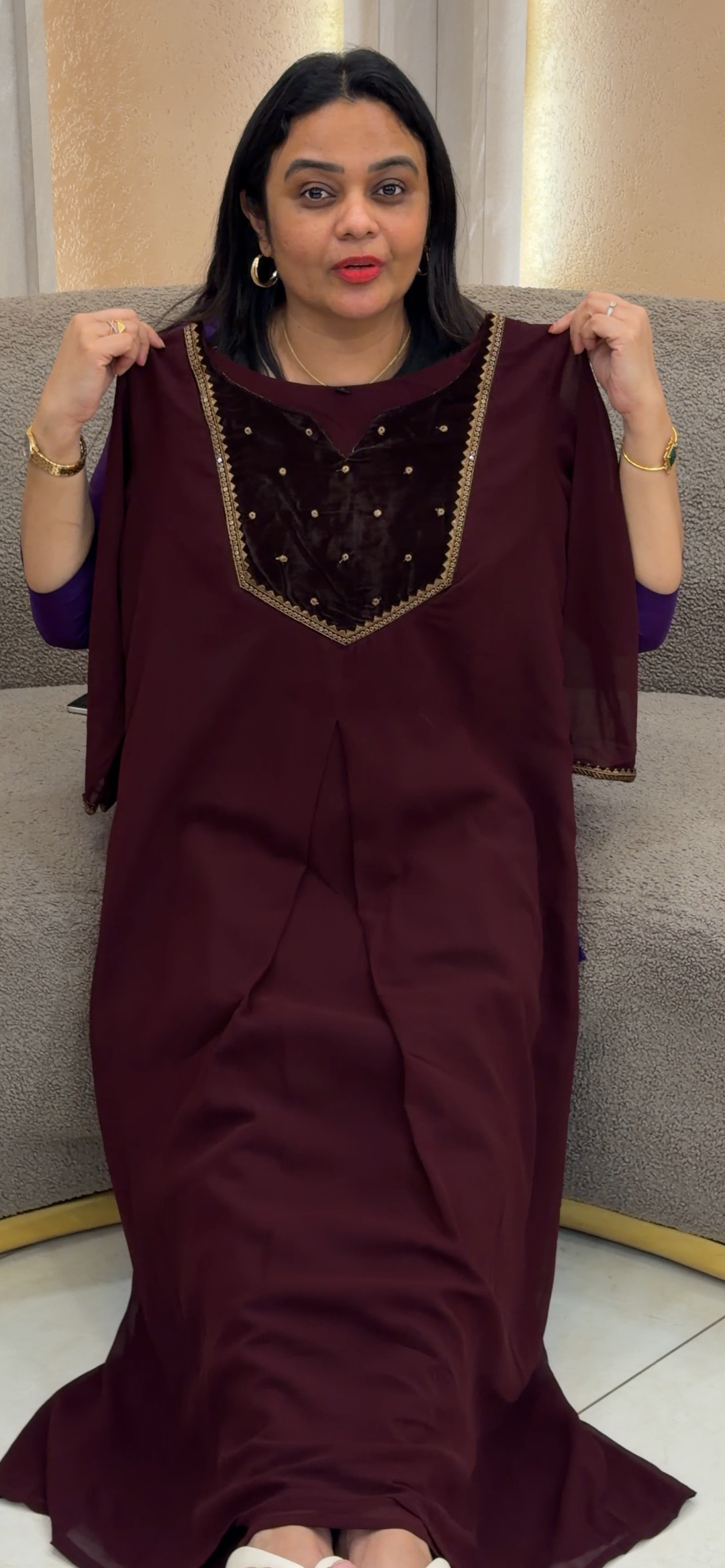 GEORGETTE LONG ALINE TOPS - NUWA - 1409