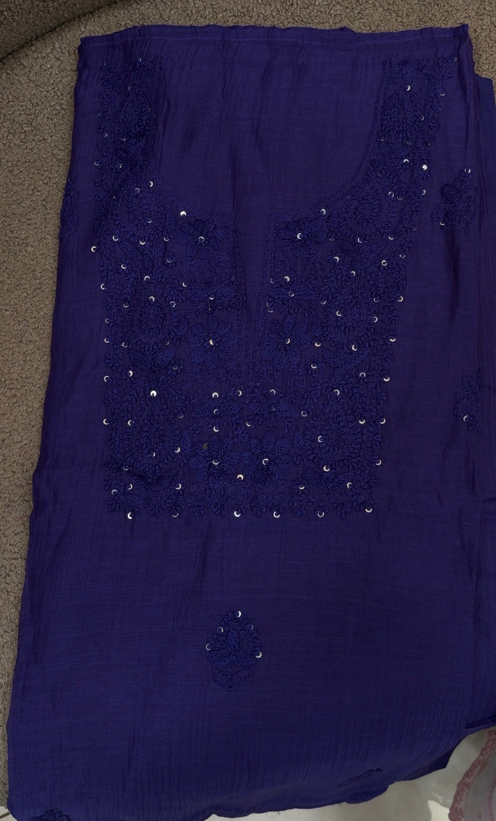 LUCKNOWI CHIKANKARI UNSTITCHED SALWAR SUITS - NUWA-1282