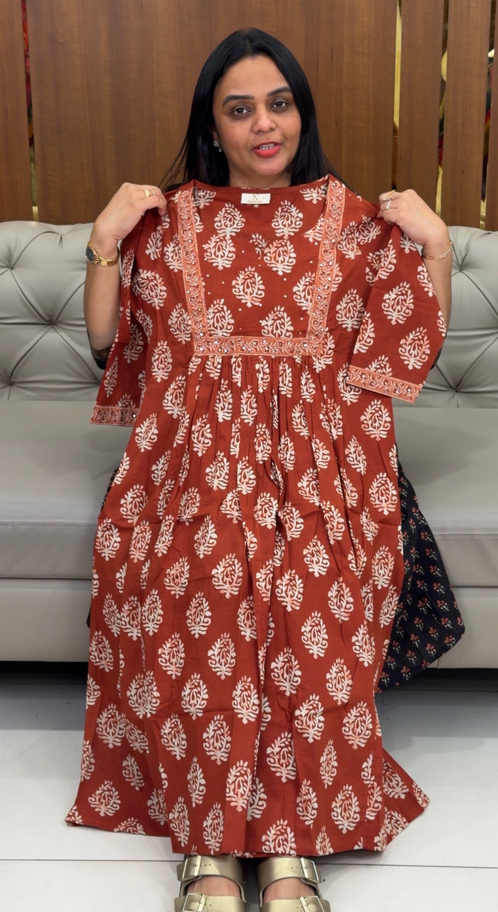 PRINTED COTTON ALINE TOPS - NUWA - 1292