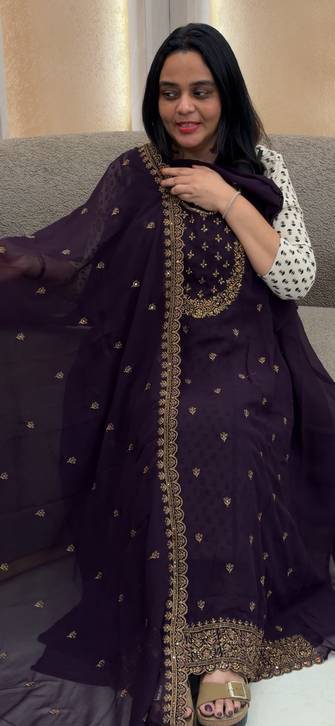 FAUX GEORGETTE UNETITCHED SALWAR SUITS - NUWA - 1057