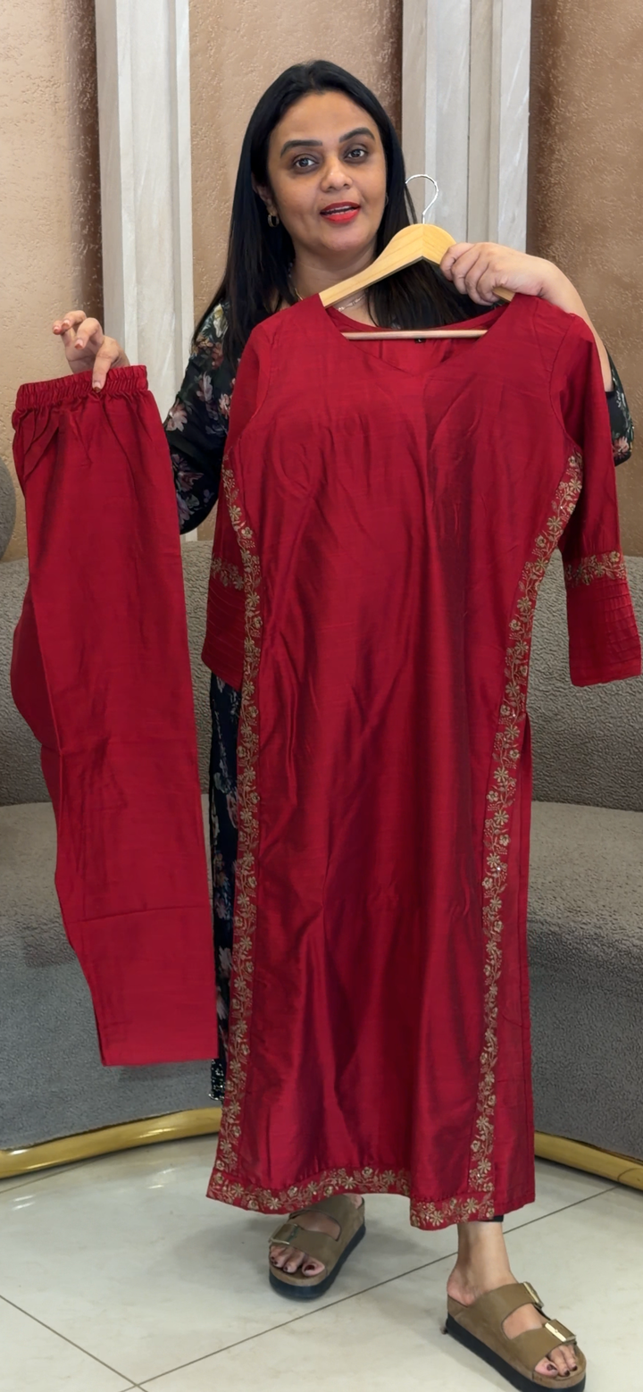 SEMI RAW SILK TOP AND BOTTOM - NUWA - 1042