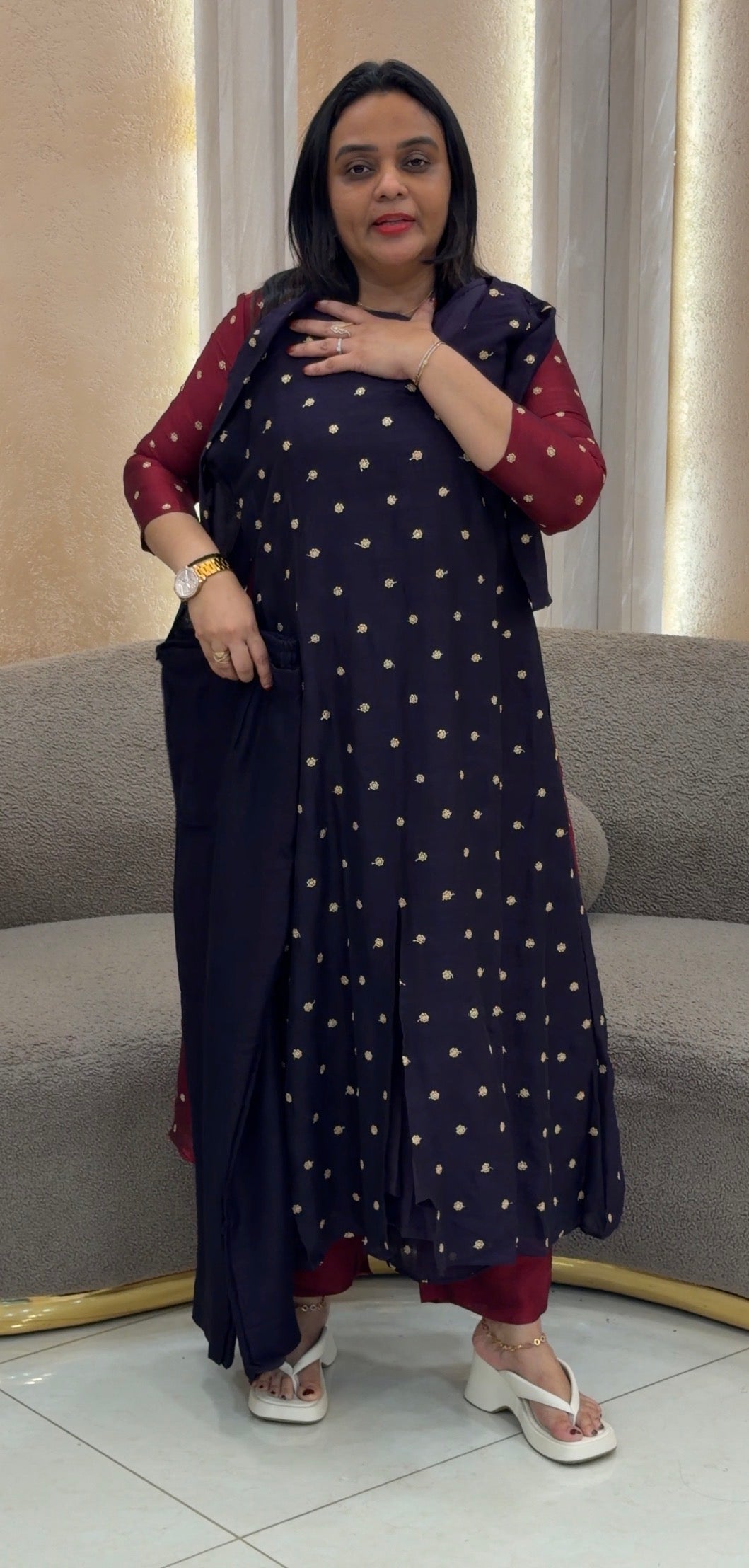 SEMI RAW SILK CO-ORDS SETS - NUWA-1147