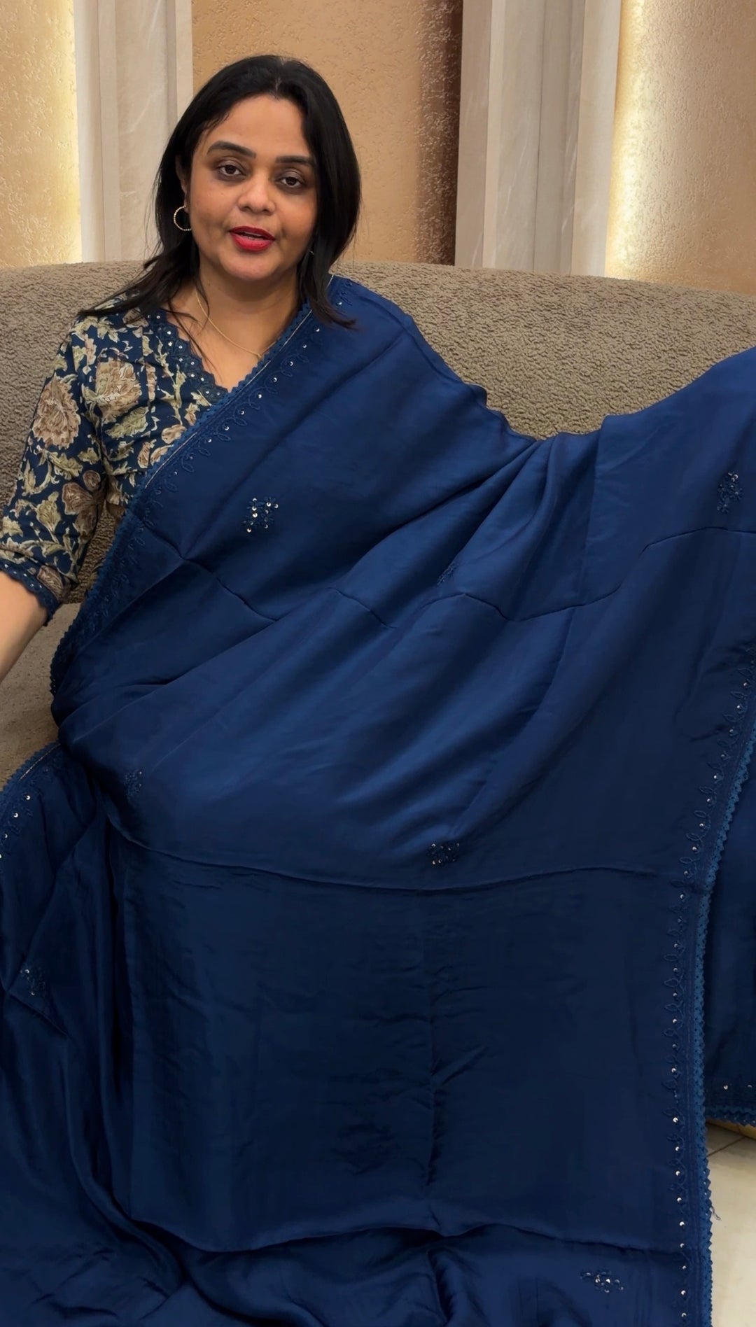 VISCOSE CRAPE CHIKANKARI SAREES - NUWA - 1623