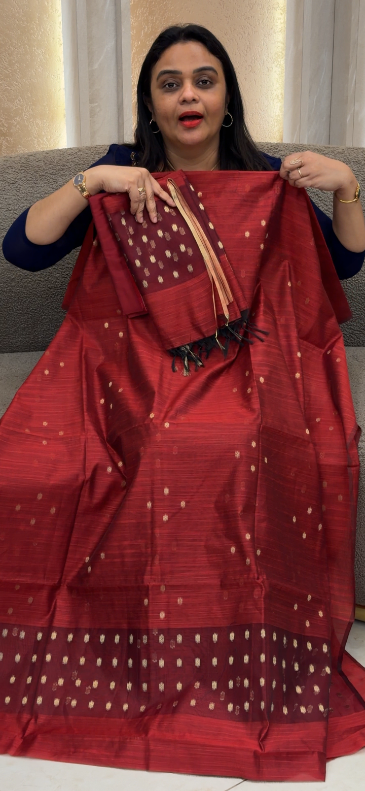 SLUB SILK UNSTITCHED SALWAR SUITS - NUWA -1364