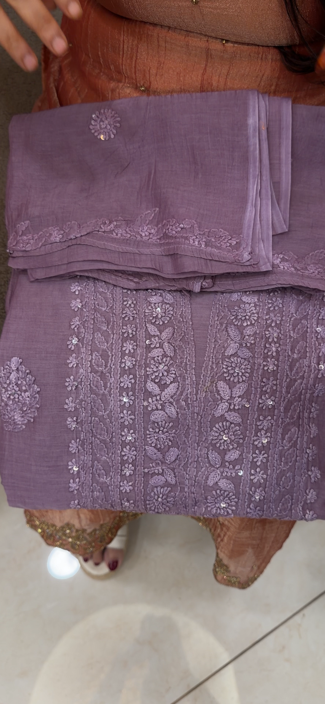 CHIKANKARI UNSTITCHED SALWAR SUITS - NUWA - 1305