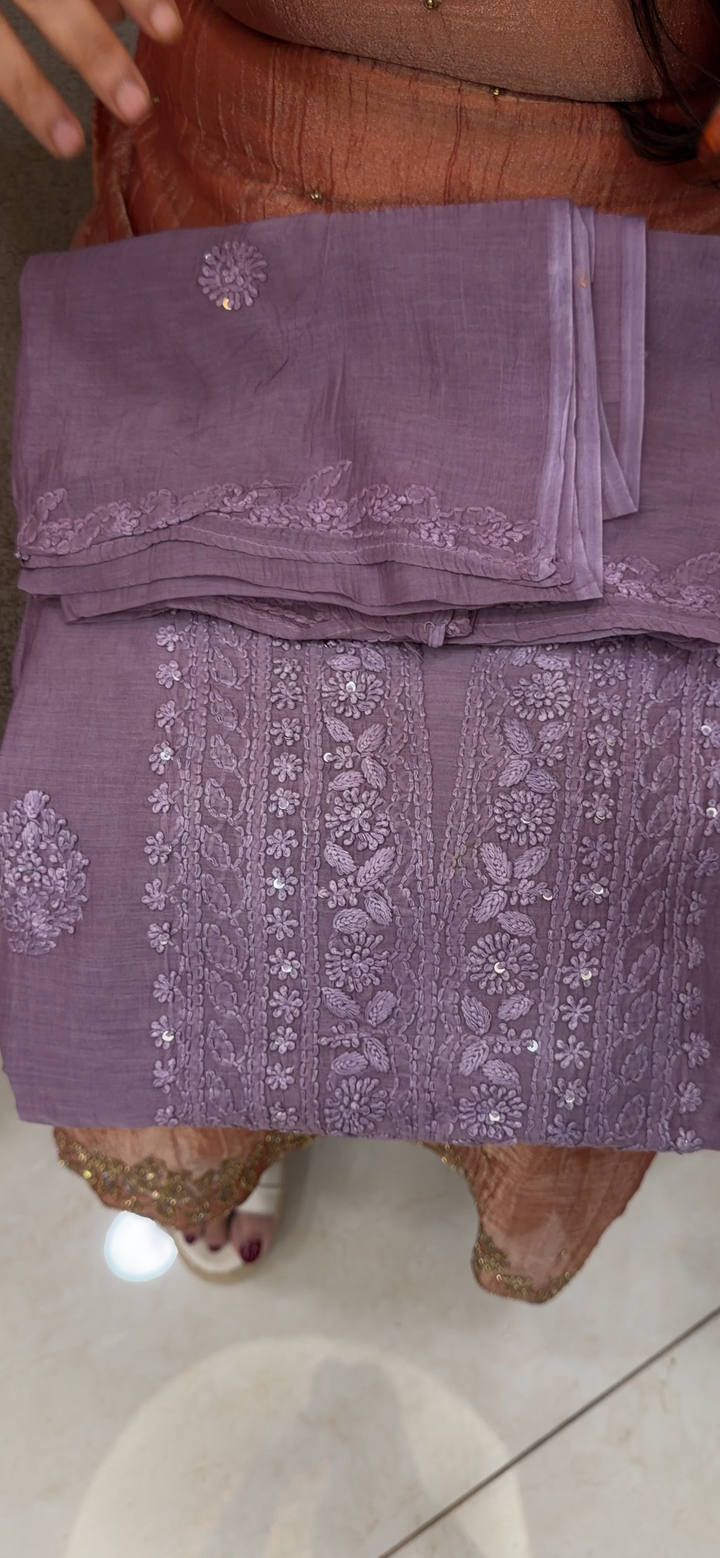 CHIKANKARI UNSTITCHED SALWAR SUITS - NUWA - 1305