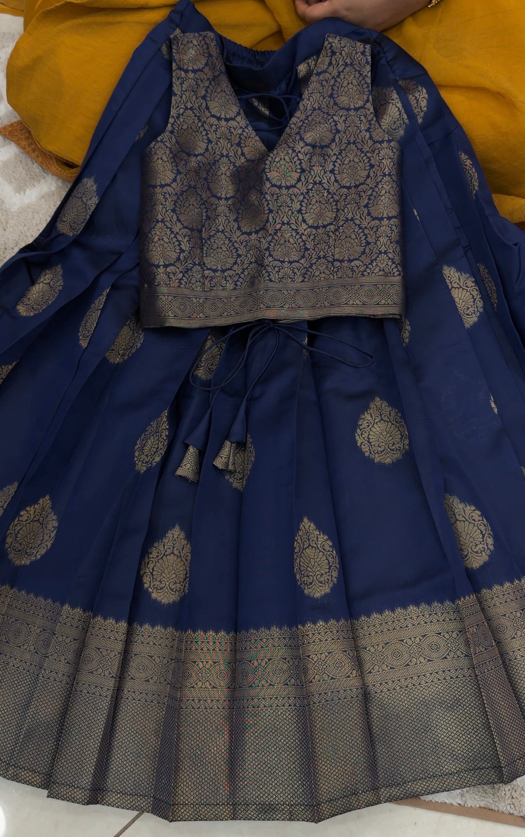 IN-HOUSE SILK CROP TOP AND SKIRTS  - NUWA-1394