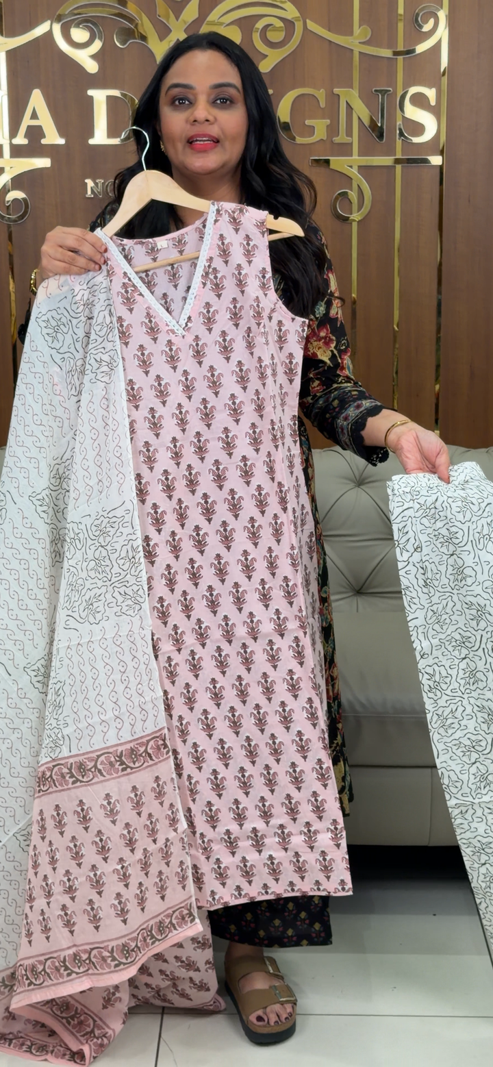 PRINTED COTTON TOP, BOTTOM AND DUPATTA - NUWA - 1084