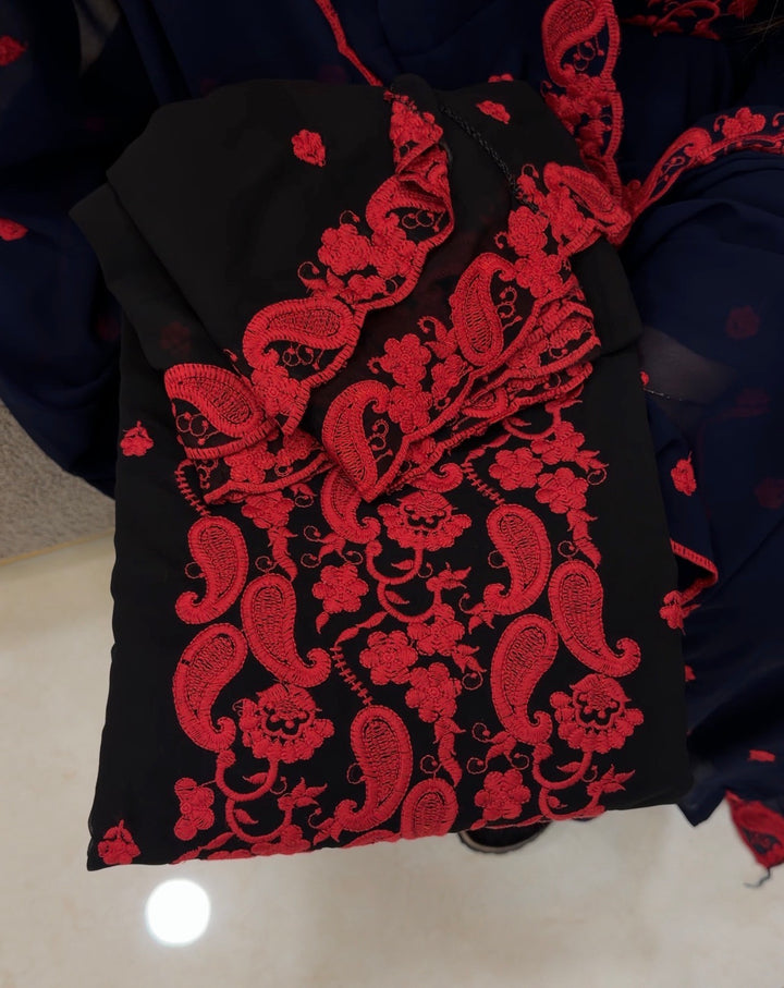 IN-HOUSE FAUX GEORGETTE TOP,BOTTOM AND DUPATTA - IHA 1664