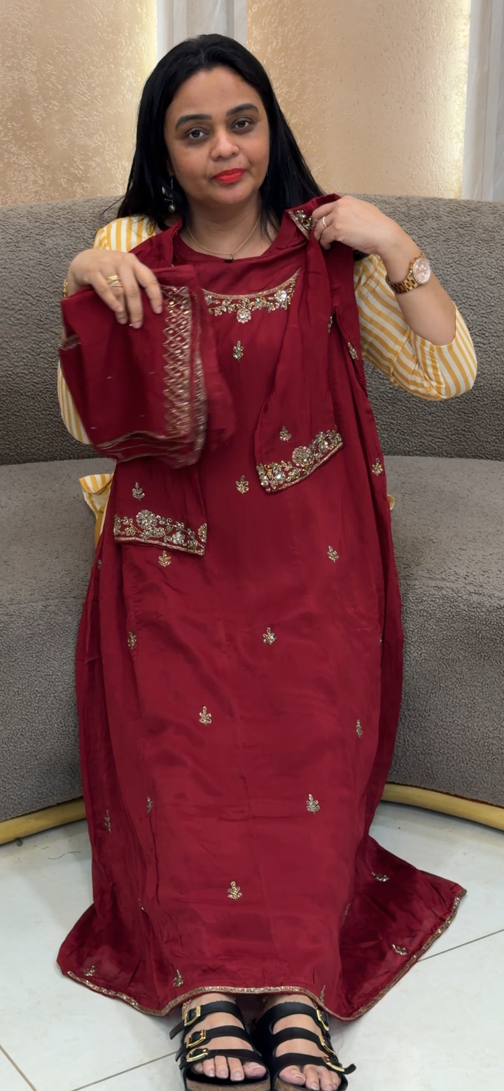 ANARKALI TOP, BOTTOM AND DUPATTA - NUWA - 2307