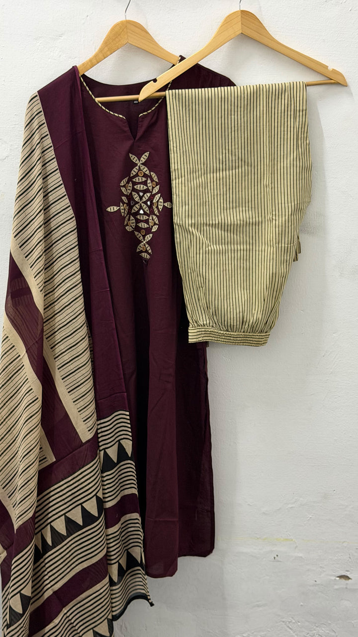 COTTON TOP, BOTTOM AND DUPATTA - NUWA - 2518