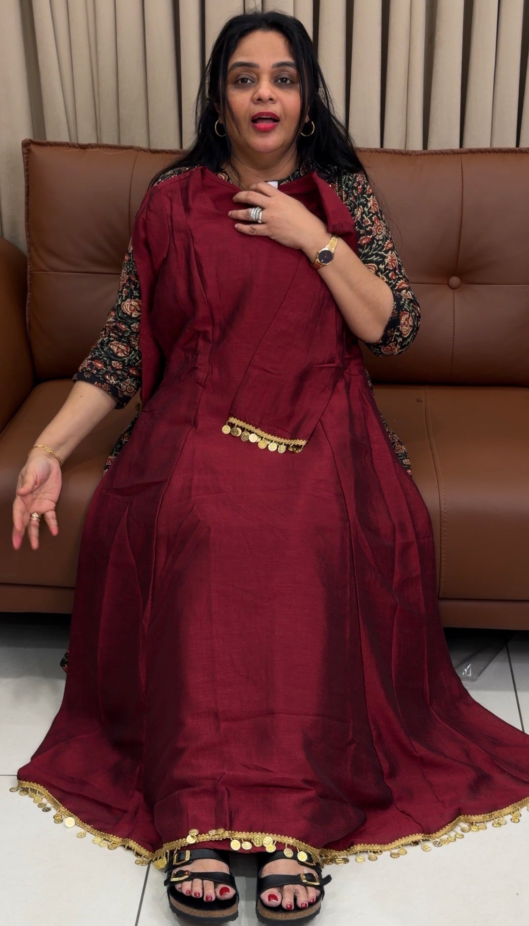 SEMI RAW SILK ALINE TOPS - NUWA-1877