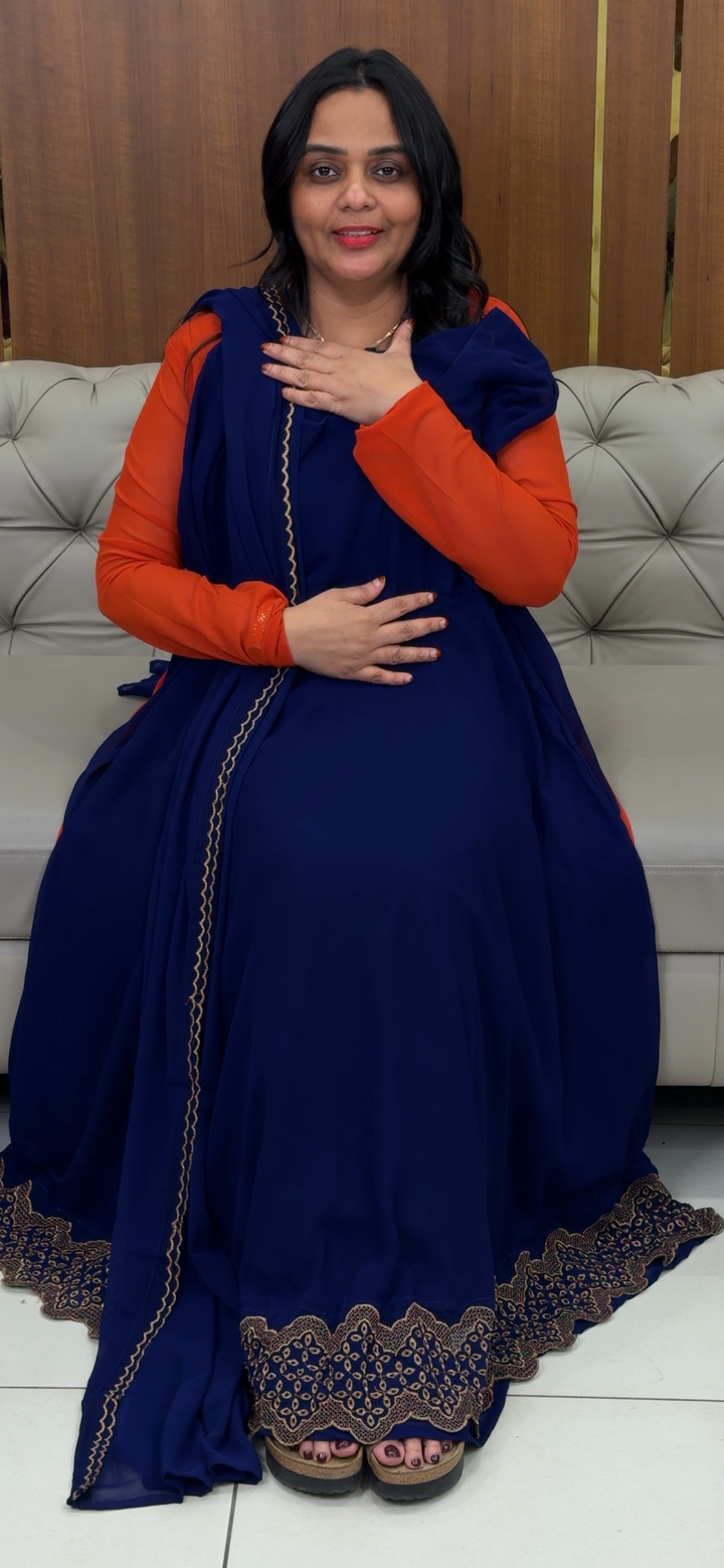 PARTY WEAR ANARKALI TOP AND DUPATTA - NUWA -  1051
