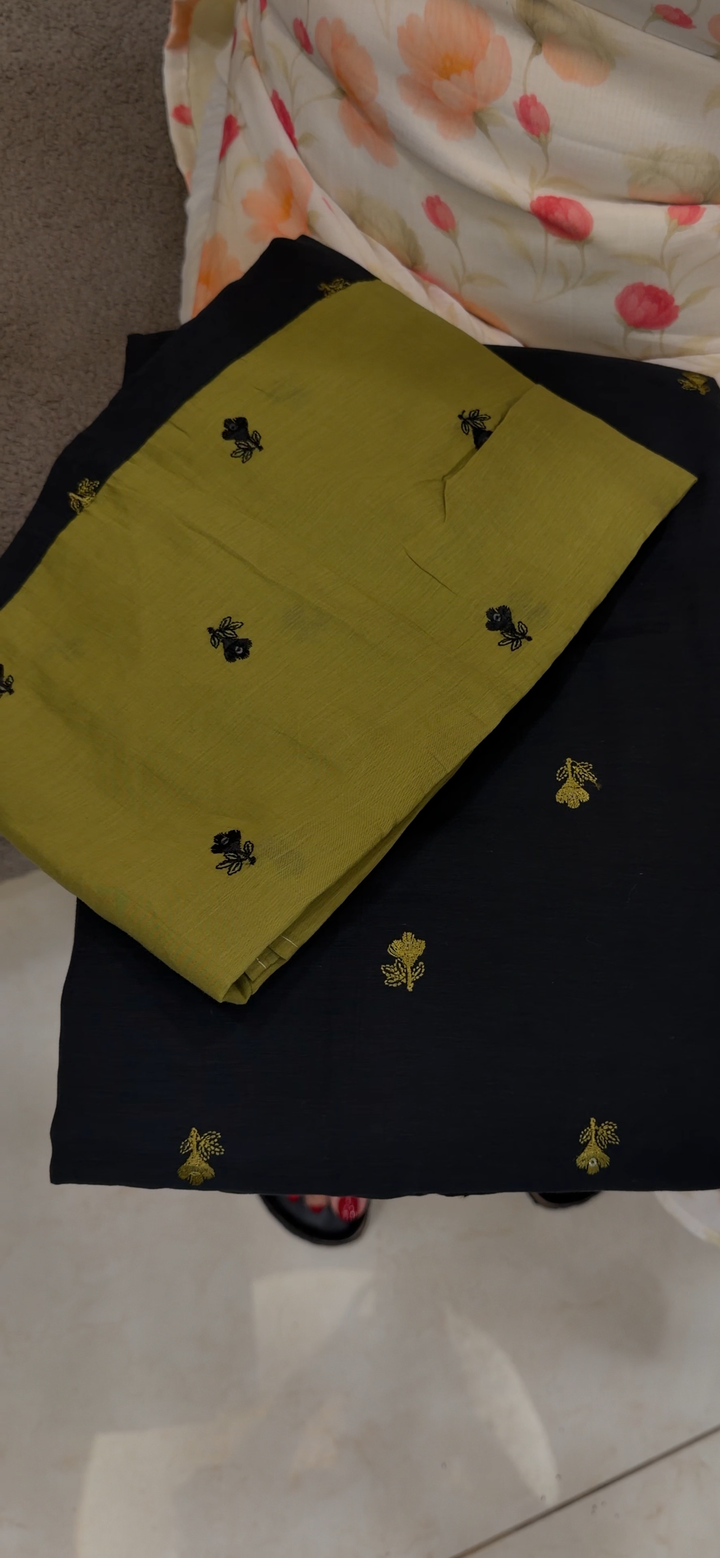 MALAI CHANDERI UNSTITCHED SALWAR SUITS - NUWA - 1681