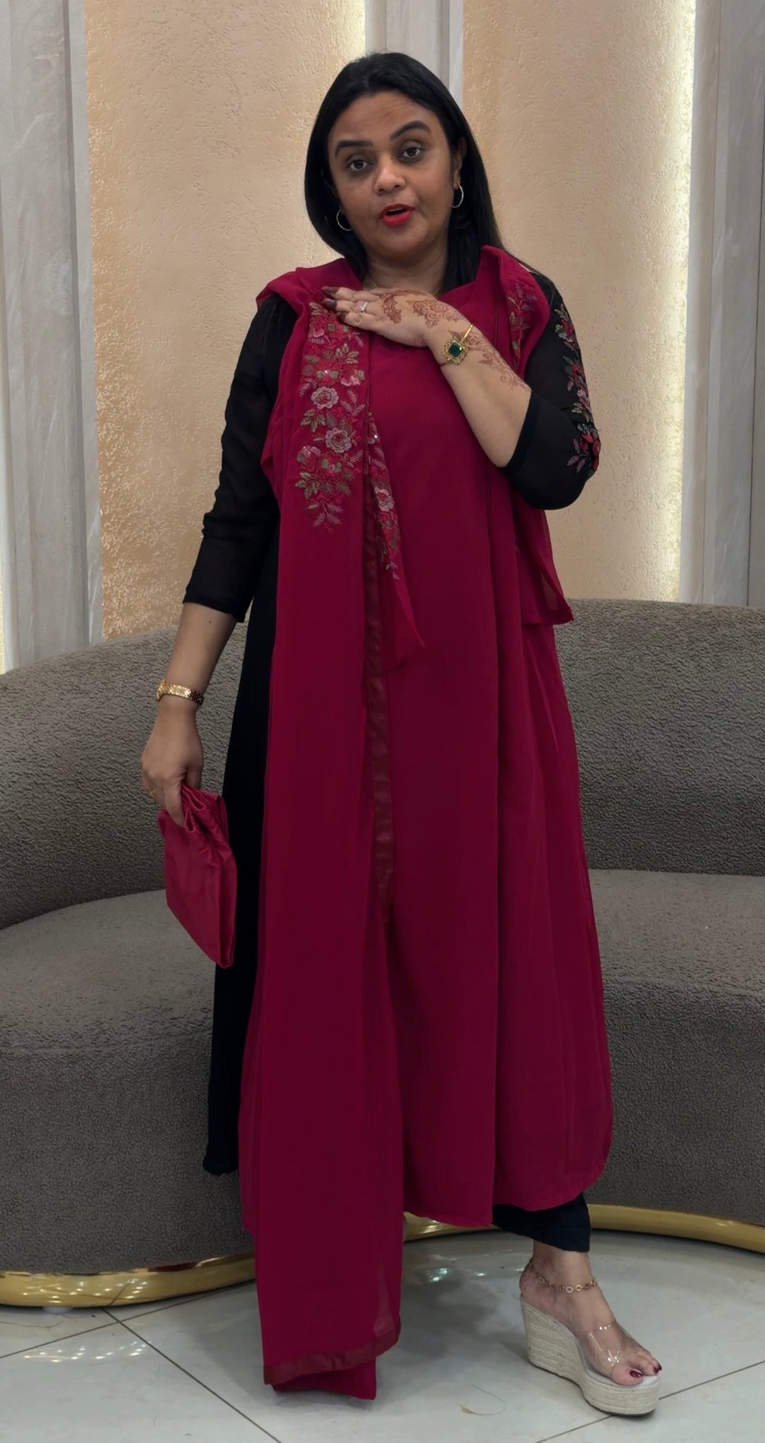 FAUX GEORGETTE TOP,BOTTOM AND DUPATTA - NUWA-1224