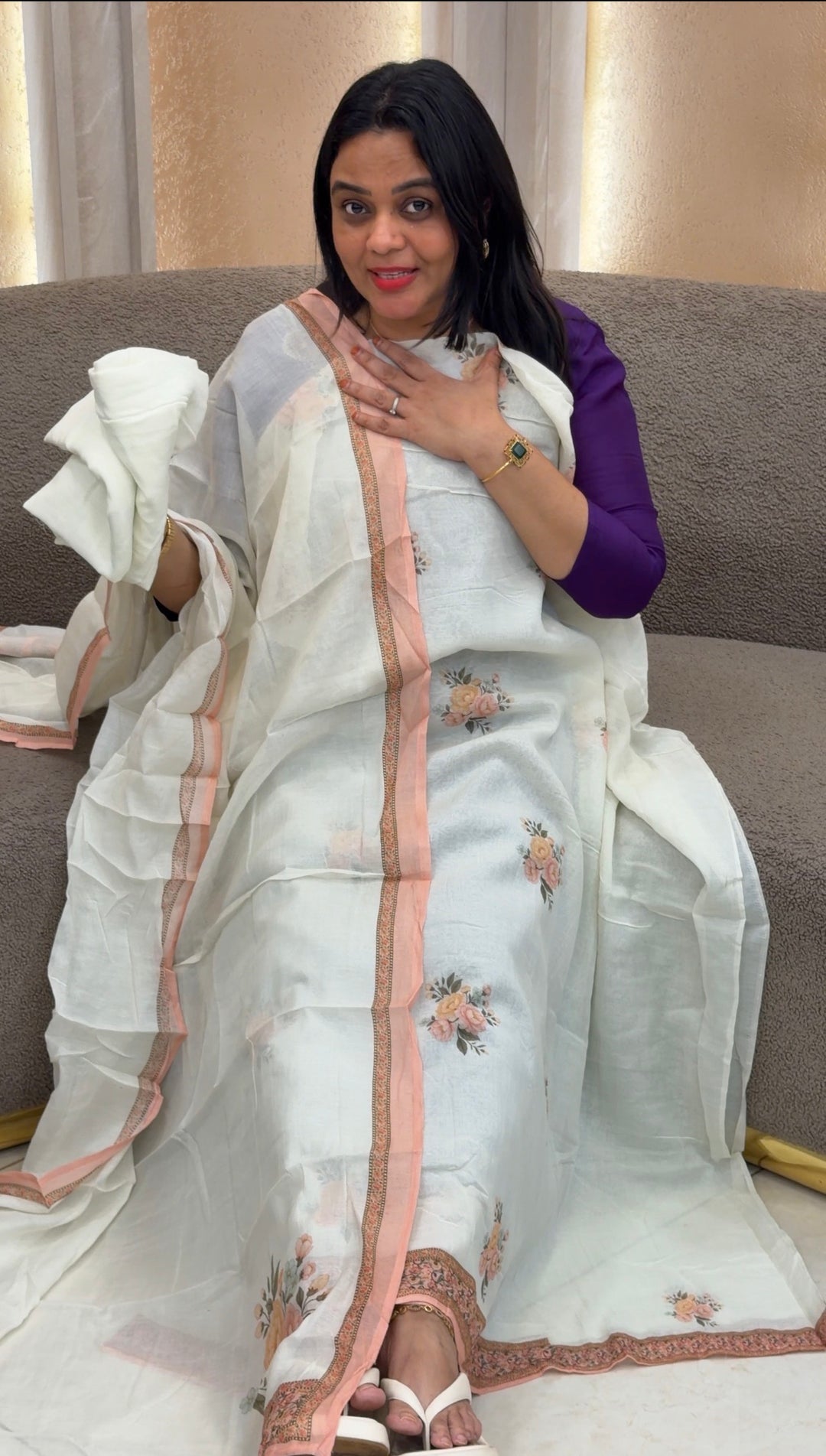 MUL CHANDERI UNSTITCHED SALWAR SUITS - NUWA-1419