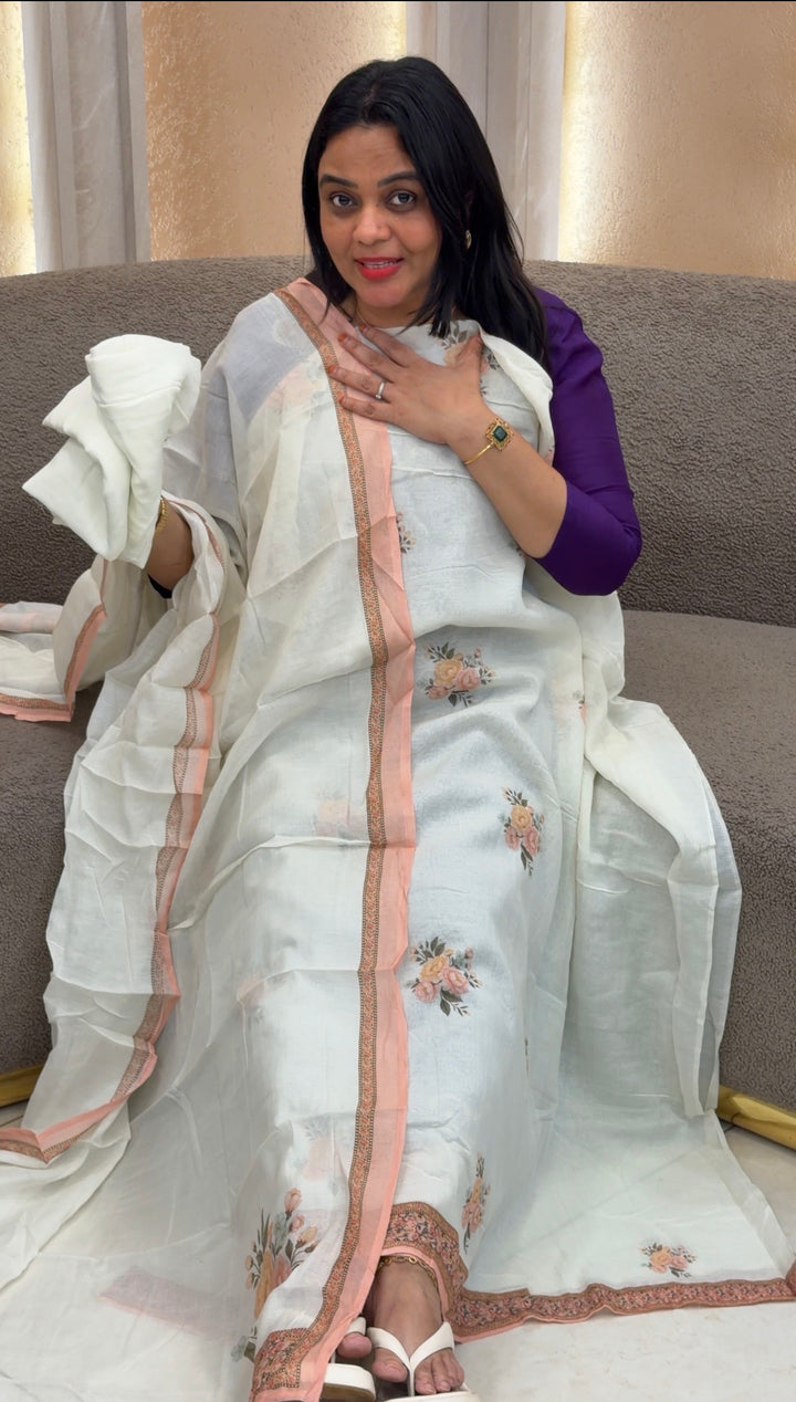 MUL CHANDERI UNSTITCHED SALWAR SUITS - NUWA-1419