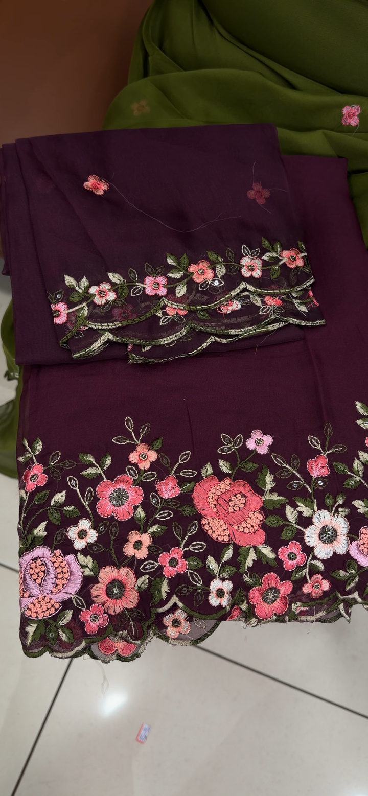 SOFT ORGANZA UNSTITCHED SALWAR SUITS - NUWA - 1533