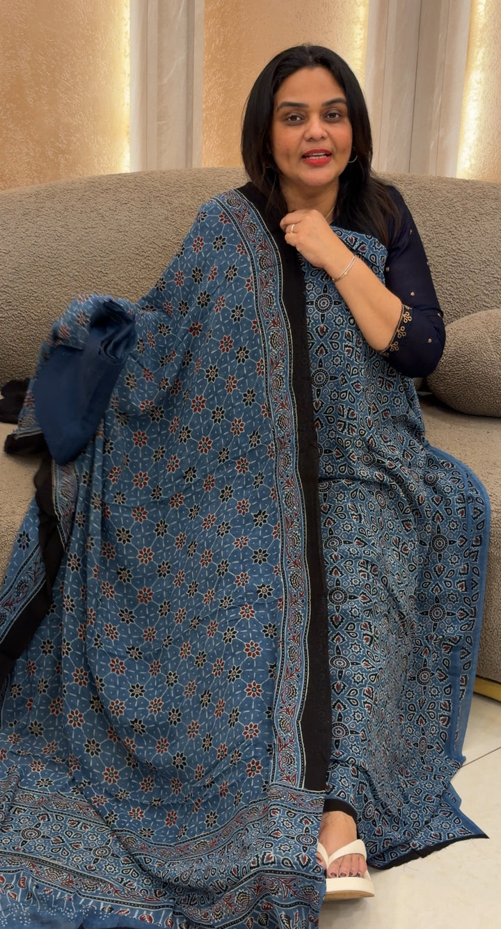 AJRAKH PRINTRED UNSTITCHED SALWAR SUITS - NUWA-653