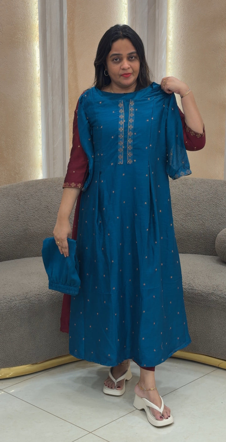 SEMI RAW SILK TOP AND BOTTOM - NUW-164