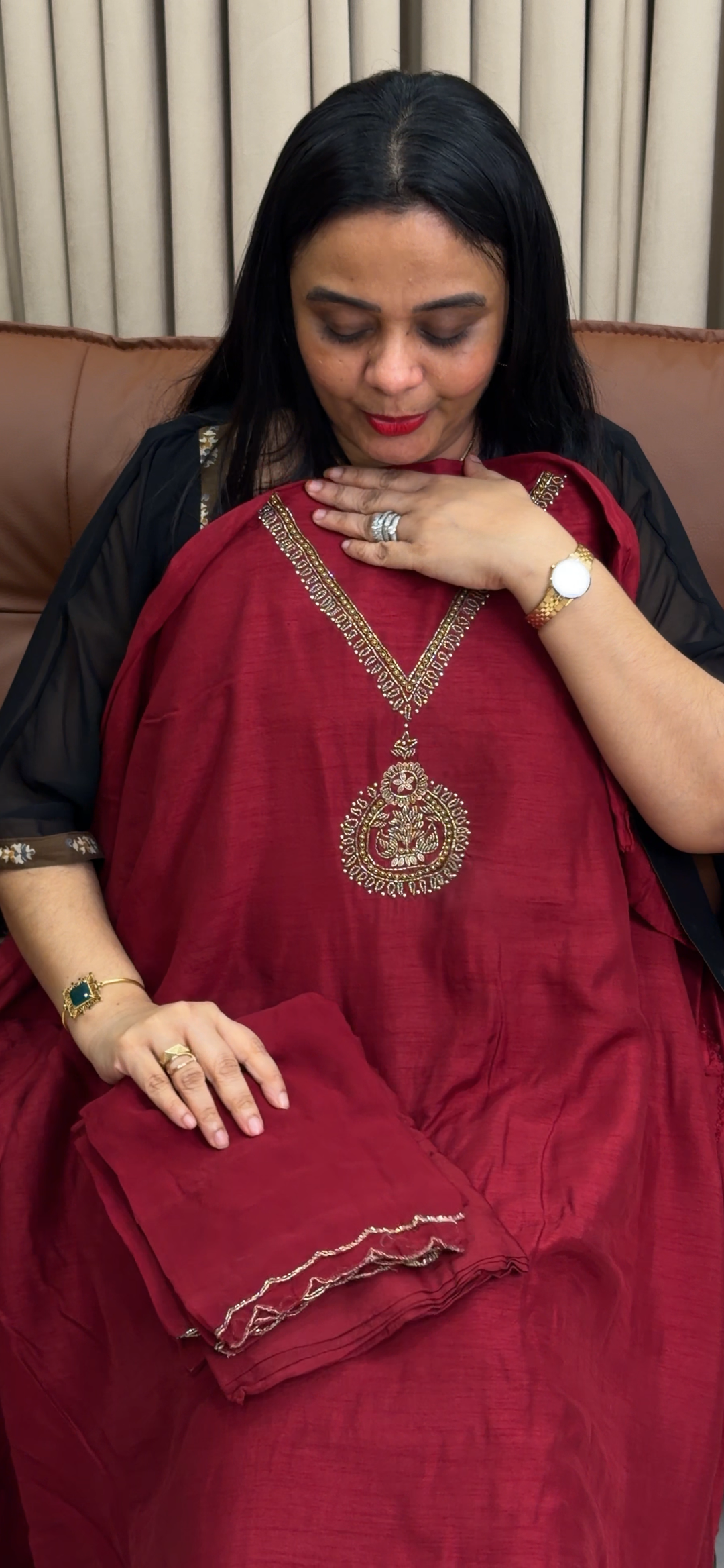 VISCOSE ORGANZA UNSTITCHED SALWAR SUITS - NUWA - 1914