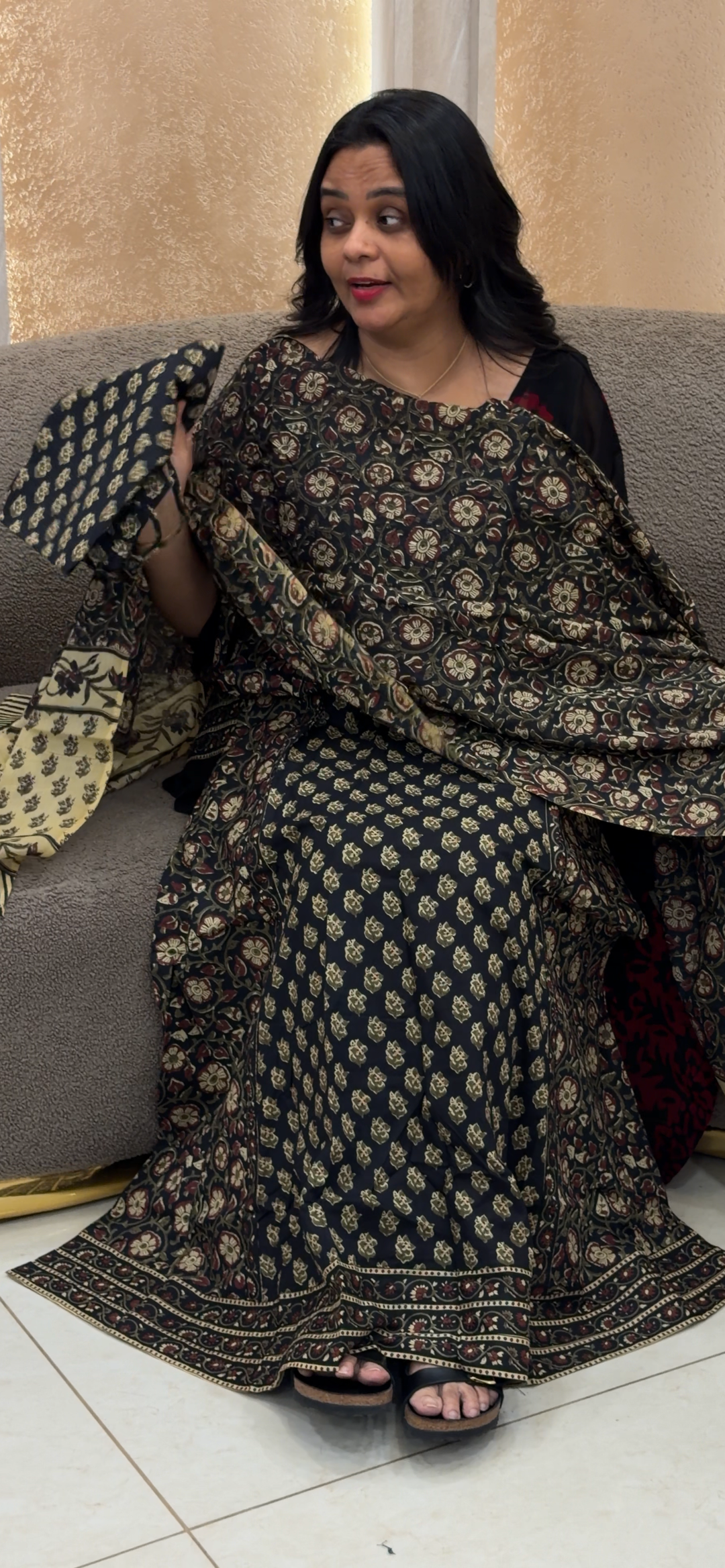 PRINTED COTTON TOP, BOTTOM AND DUPATTA - NUWA - 2055