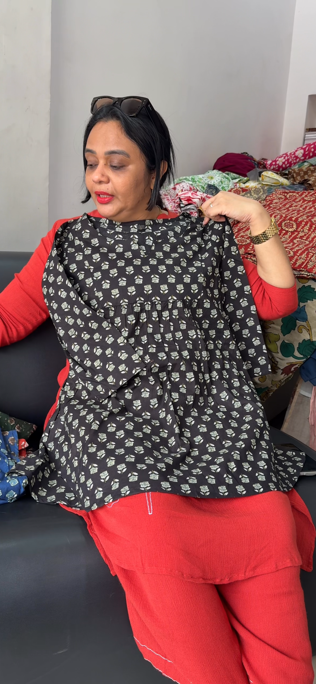 PRINTED COTTON SHORT TOPS - NUWA 2311