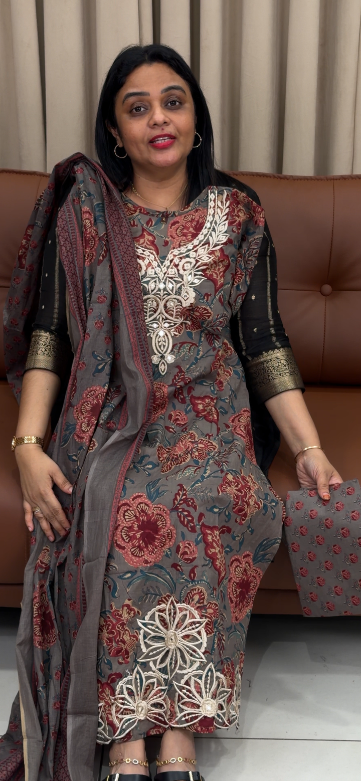 COTTON PRINTED TOP, BOTTOM AND DUPATTA - NUWA - 1575