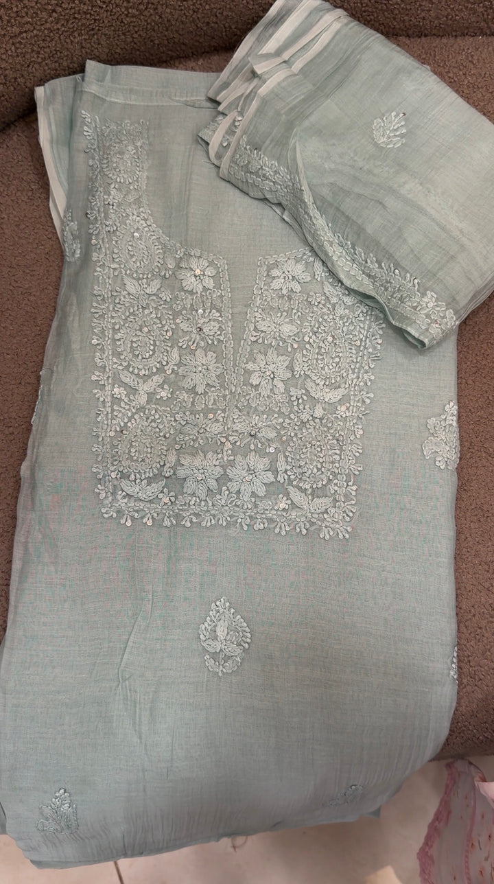 LUCKNOWI CHIKANKARI UNSTITCHED SALWAR SUITS - NUWA-1282