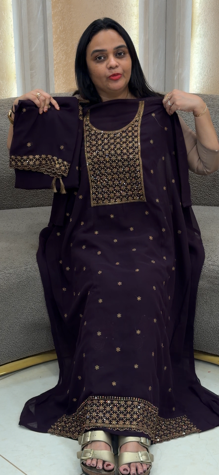 FAUX GEORGETTE UNSTITCHED SALWAR SUITS - NUWA - 1619