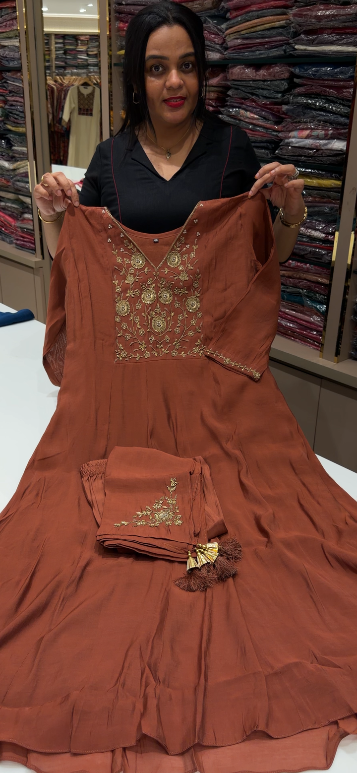 MALAI CHANDERI TOP, BOTTOM AND DUPATTA - NUWA - 1884