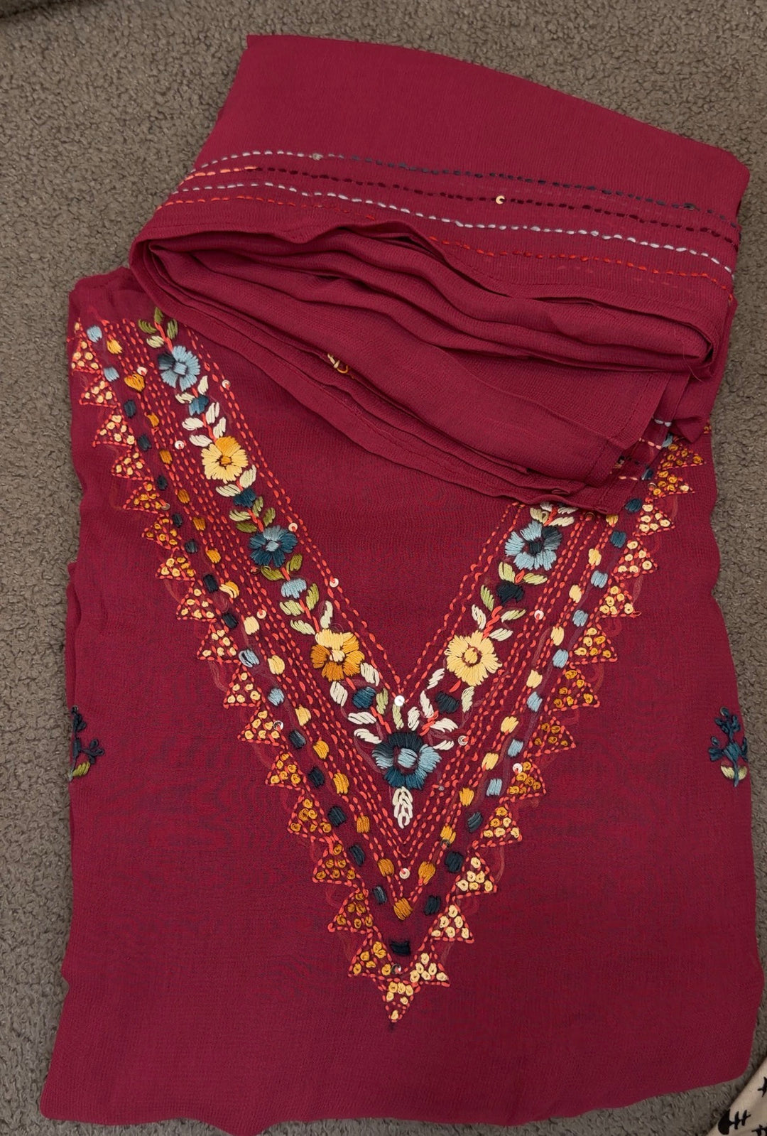 LUCKNOWI CHIKANKARI UNSTITCHED SALWAR SUITS - NUWA-1952