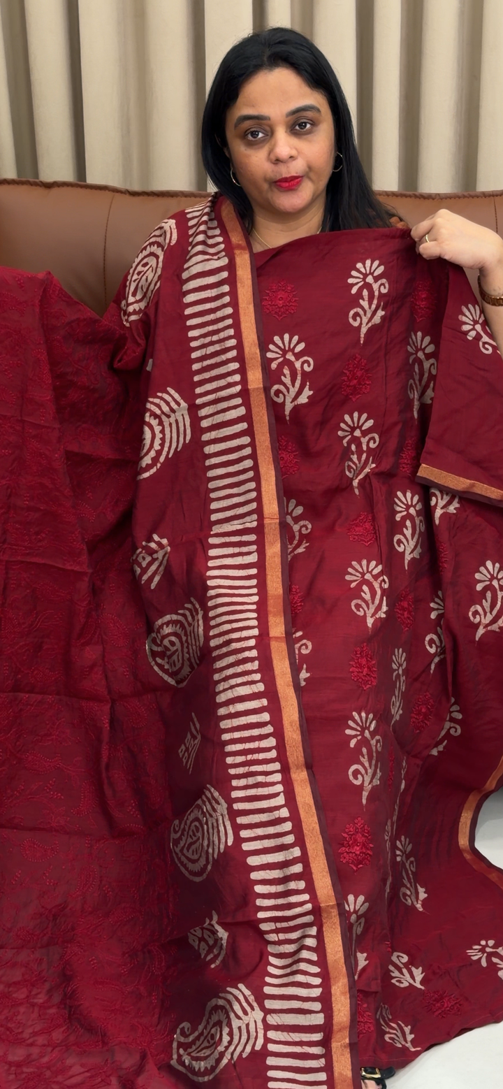 BATIK PRINTED UNSTITCHED SALWAR SUITS - NUWA - 1722