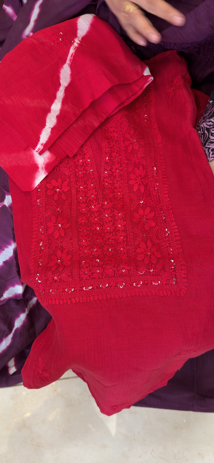 CHIKANKARI UNSTITCHED SALWAR SUITS - NUWA-2060
