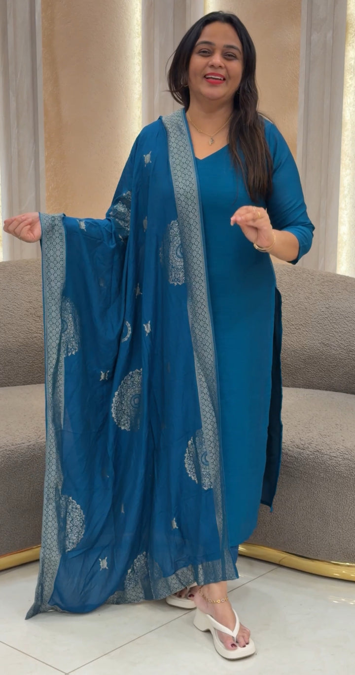 SEMI RAW SILK UNSTITCHED SALWAR SUITS - NUW-165