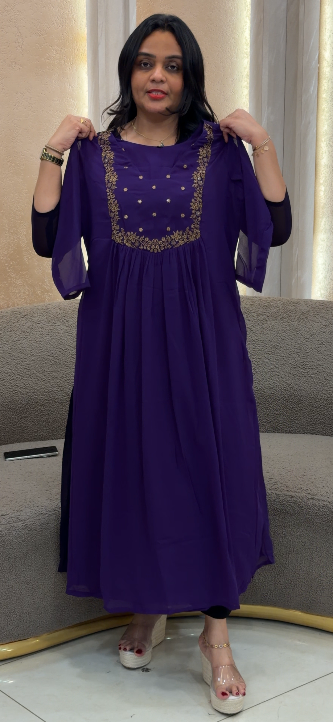FAUX GEORGETTE ALINE TOPS - NUWA - 1194