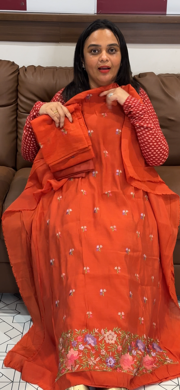 MALAI CHANDERI UNSTITCHED SALWAR SUITS - NUWA - 755