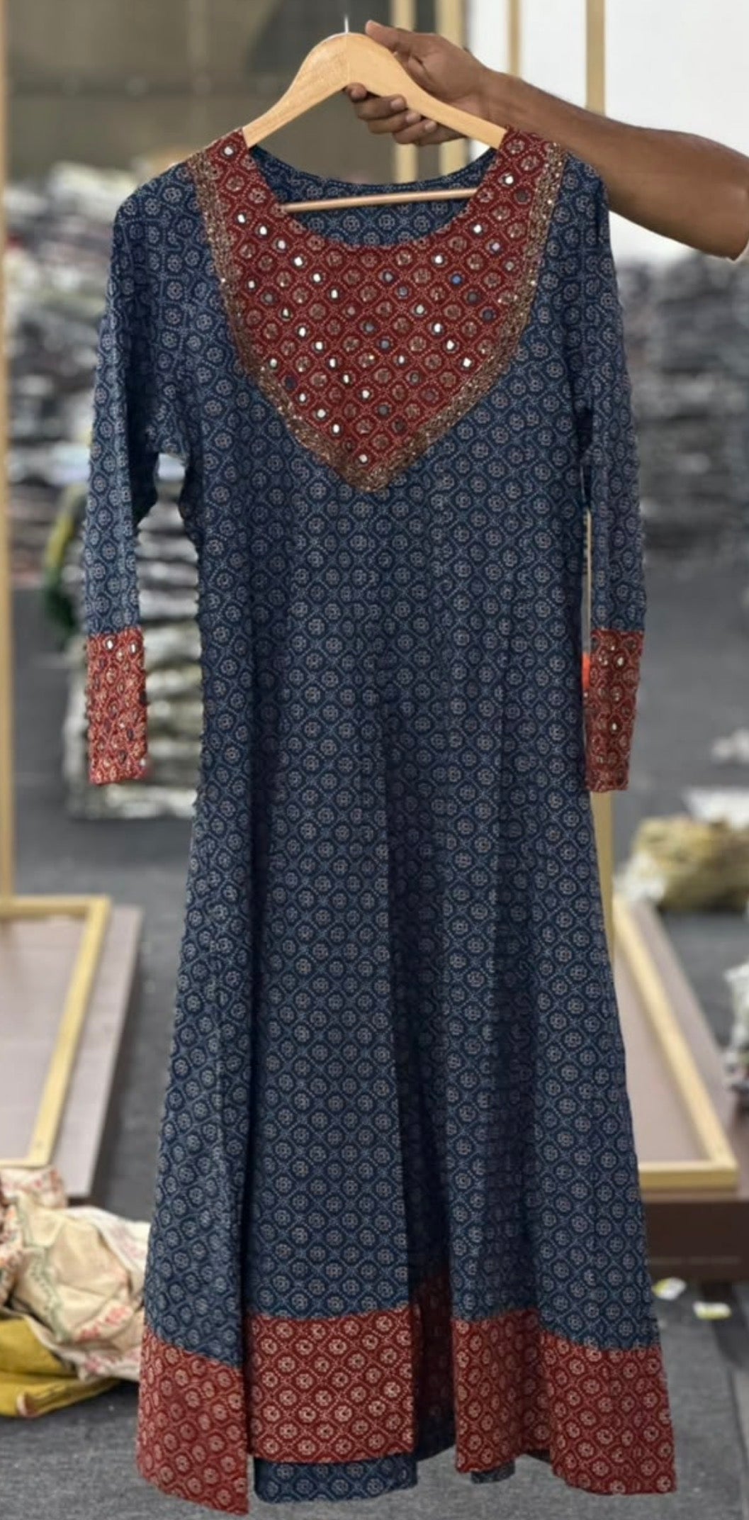 AJRAKH PRINTED ANARKALI TOPS - NUWA - 2500