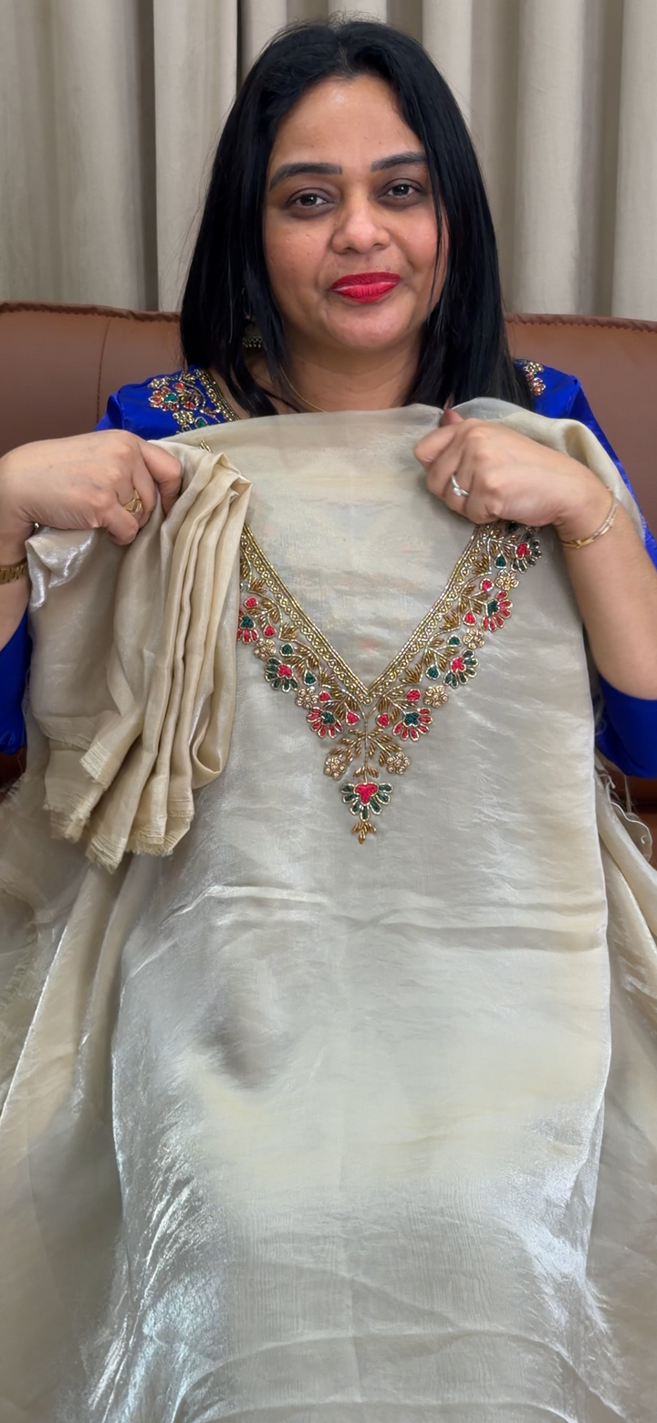 IN-HOUSE VELVET ORGANZA UNSTITCHED SALWAR SUITS - NUWA - 1608