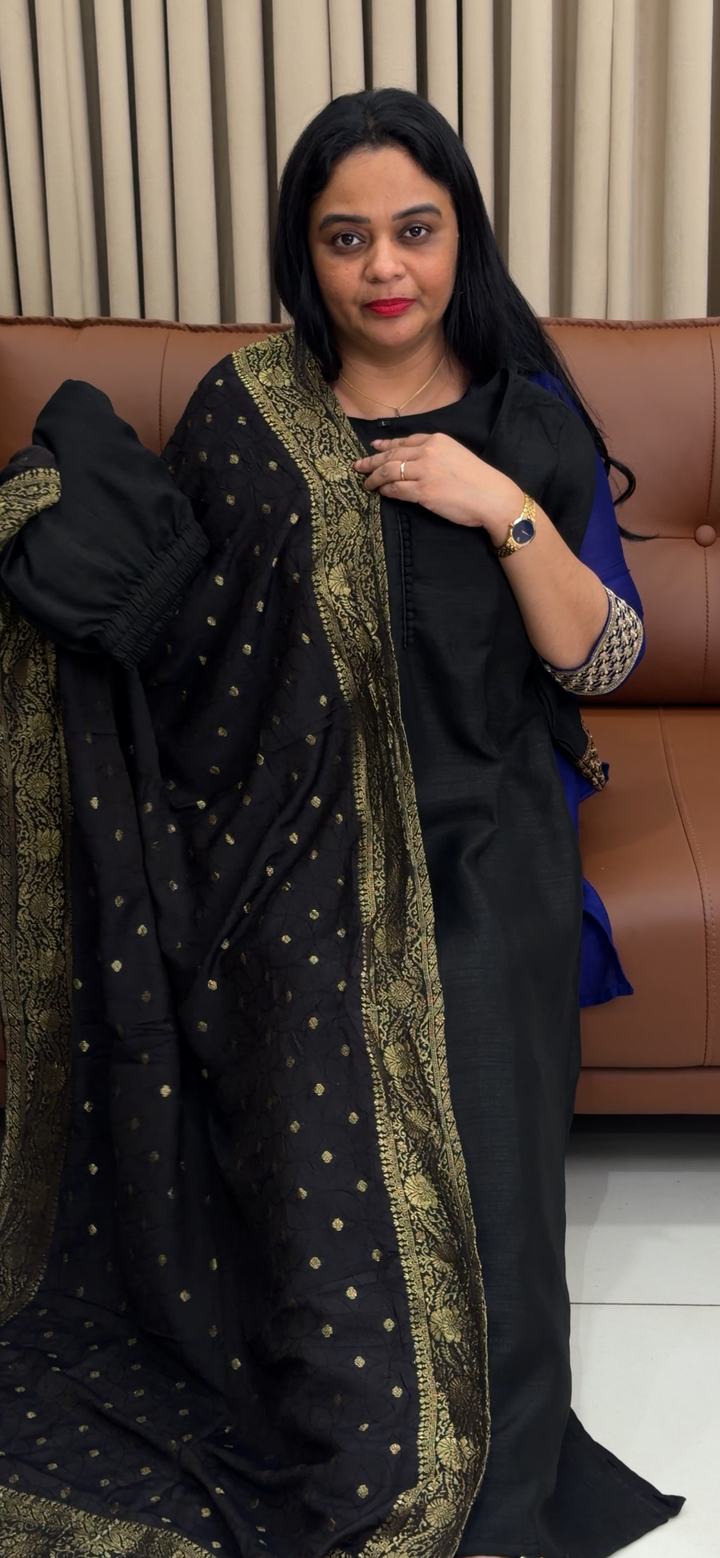 SEMI RAW SILK TOP, BOTTOM AND DUPATTA - NUWA - 1794