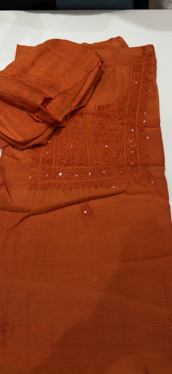 CHIKANKARI UNSTITCHED SALWAR SUITS - NUWA - 1743