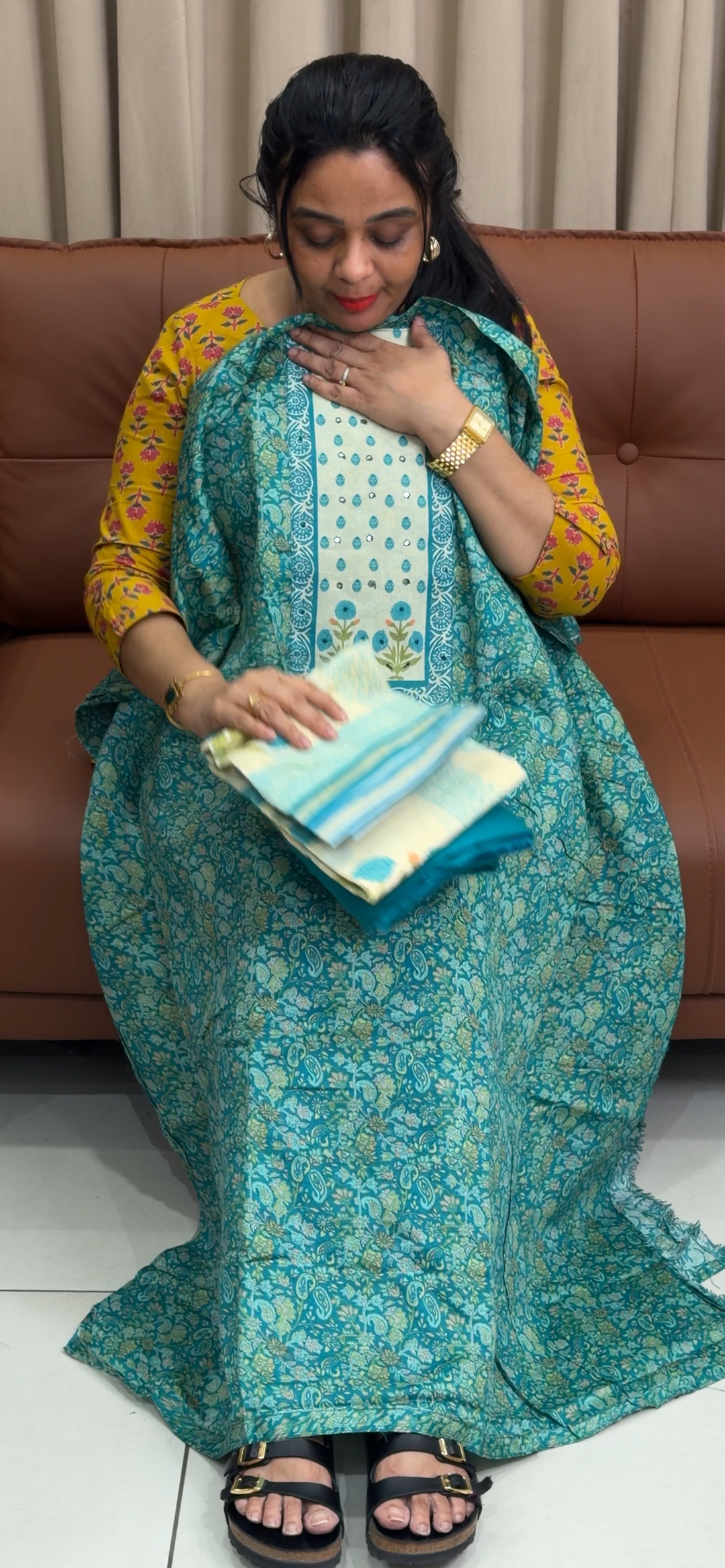 PRINTED COTTON UNSTITCHED SALWAR SUITS - NUWA  - 2221