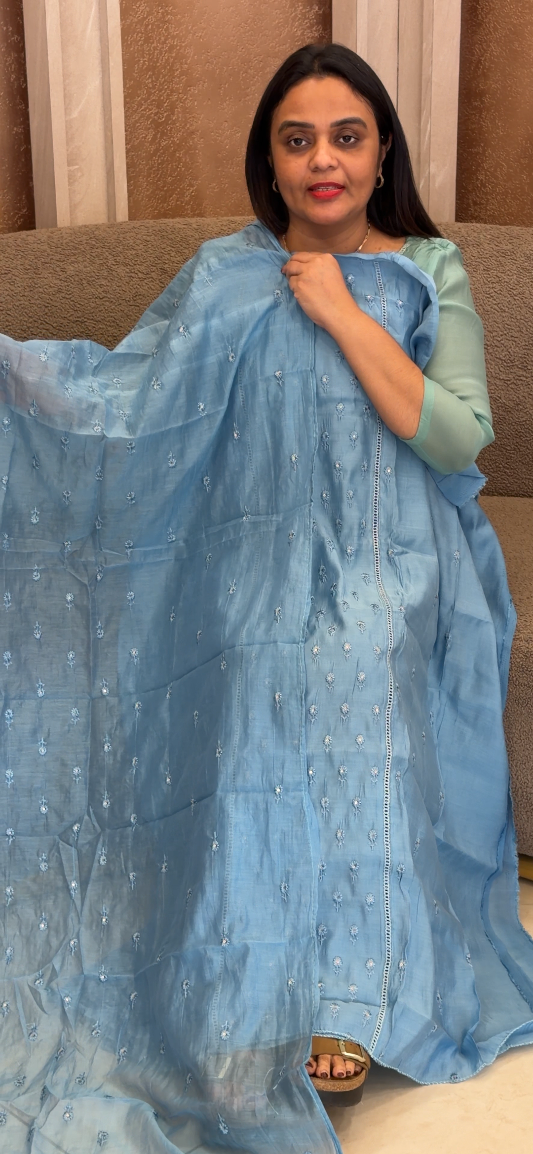 MALAI CHANDERI UNSTITCHED SALWAR SUITS - NUWA - 1041