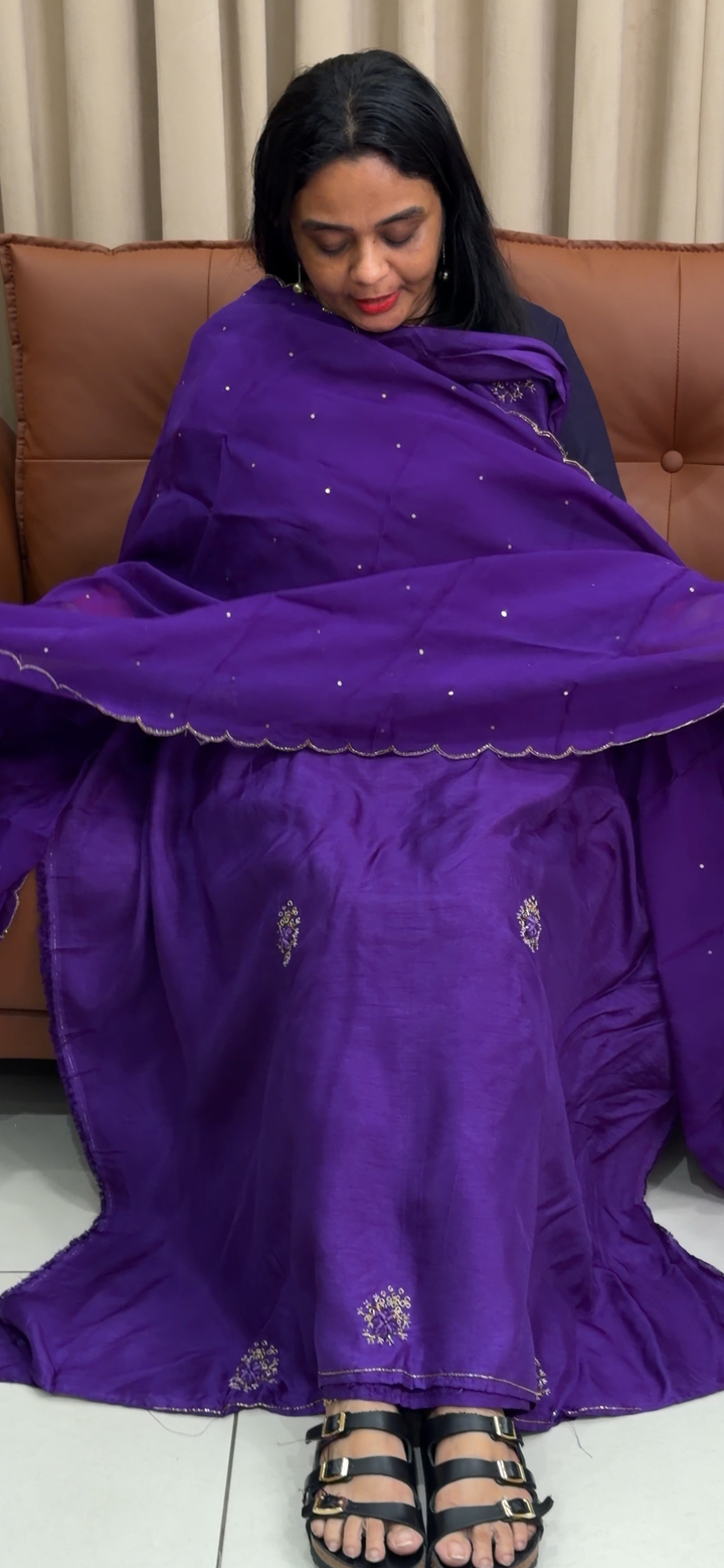 VISCOSE ORGANZA UNSTITCHED SALWAR SUIT - NUWA - 2215