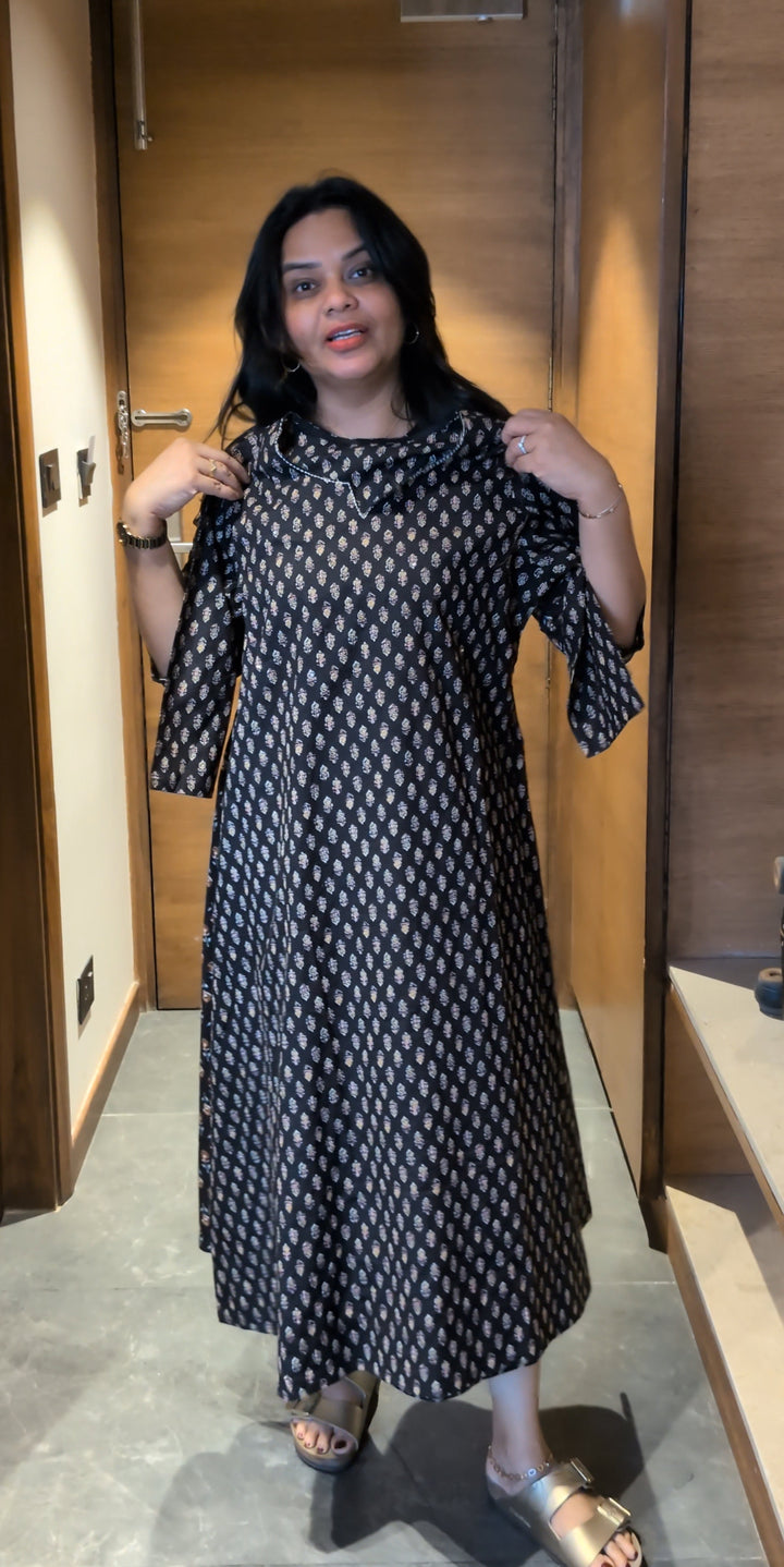 COTTON PRINTED ALINE TOPS - NUWA-387