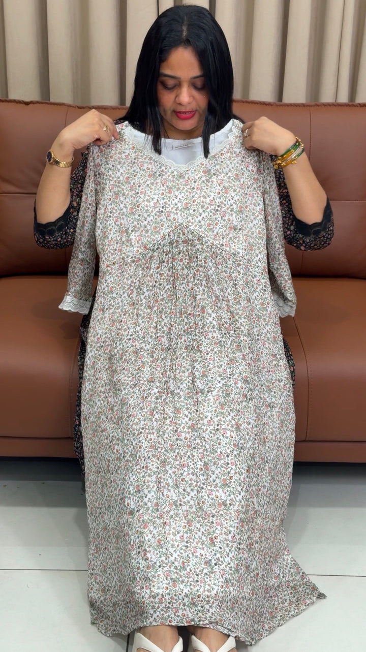 PRINTED CHIFFON ALINE TOPS - NUWA-1549