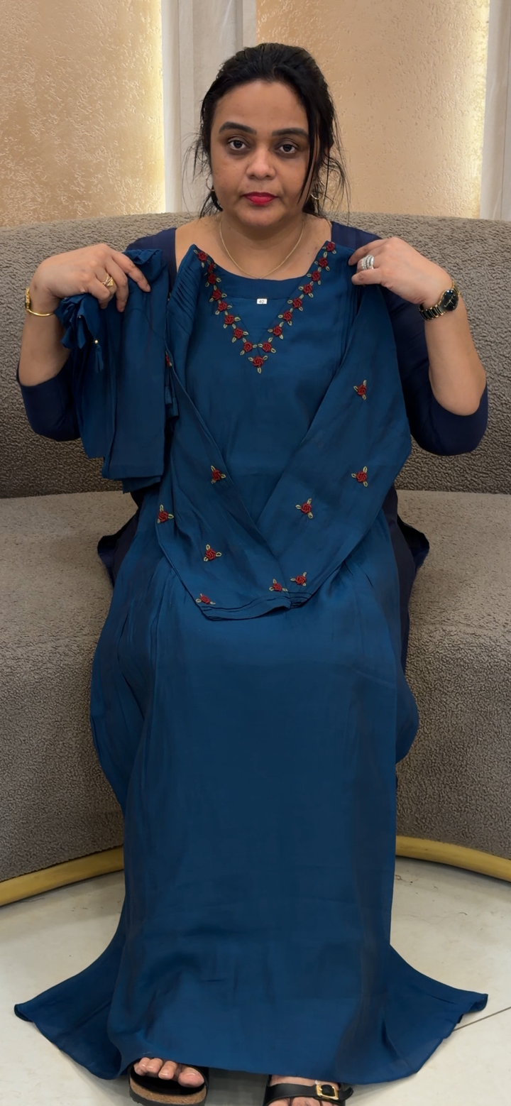 MUL CHANDERI TOP, BOTTOM AND DUPATTA - NUWA - 2052