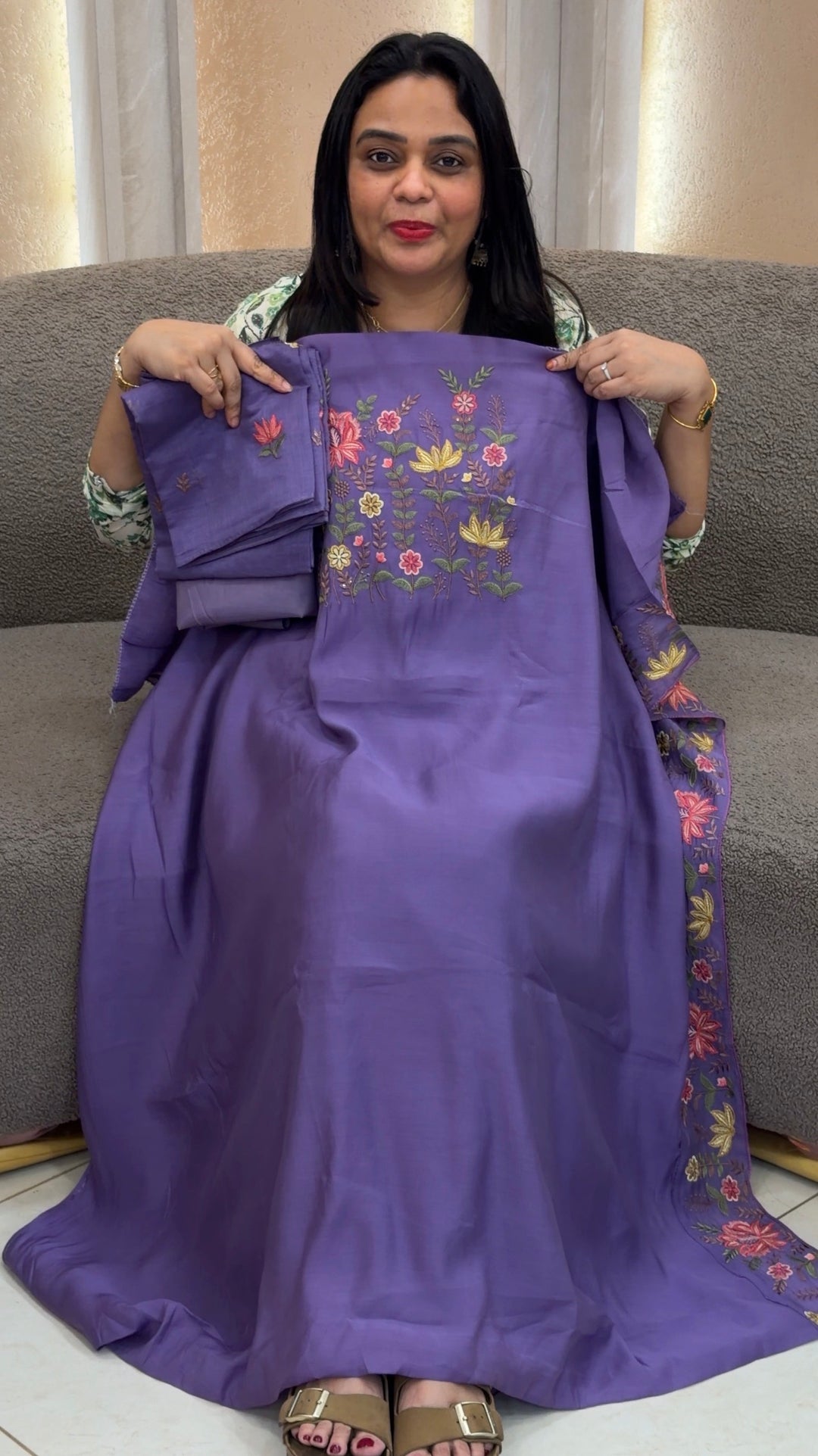 MUL CHANDERI UNSTITCHED SALWAR SUITA - NUWA-1474